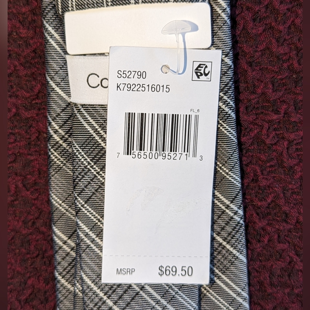 CALVIN KLEIN Slim Plaid Tie NWT - Picture 5 of 5